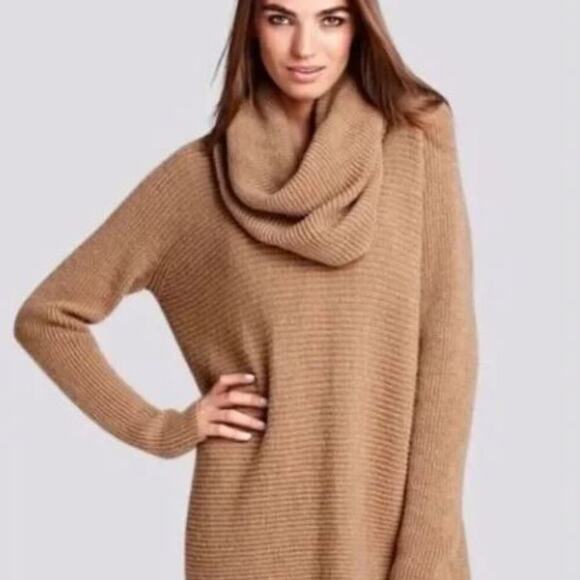 Vince Alpaca Wool Turtleneck Sweater Quiet Luxury Preppy Minimalist Camel Large - Picture 2 of 10